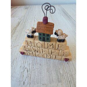Vintage Suzi home Sweet home blossom bucket sheep house statue figurine‎ decor